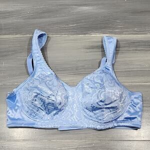 Playtex 4745 18 Hour Bra 36B Ultimate Lift and Support Wireless Bra‎ Blue